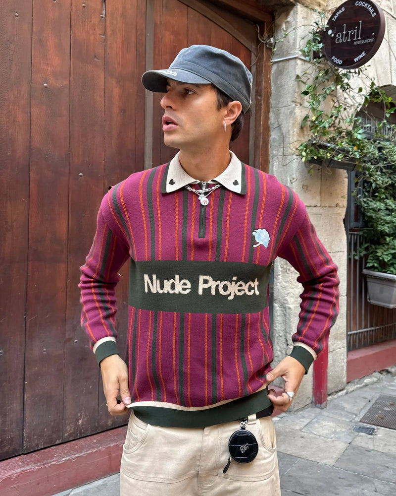 Legend Football Knit Polo Burgundy