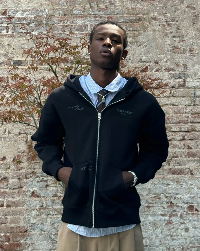 Global Soon Zip-Up Hoodie Black