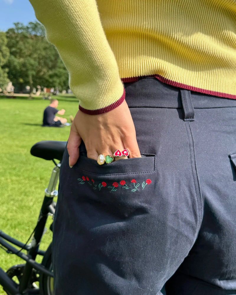 Vinyl Chino Pants Navy