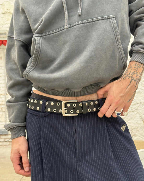 Rock Leather Belt Black