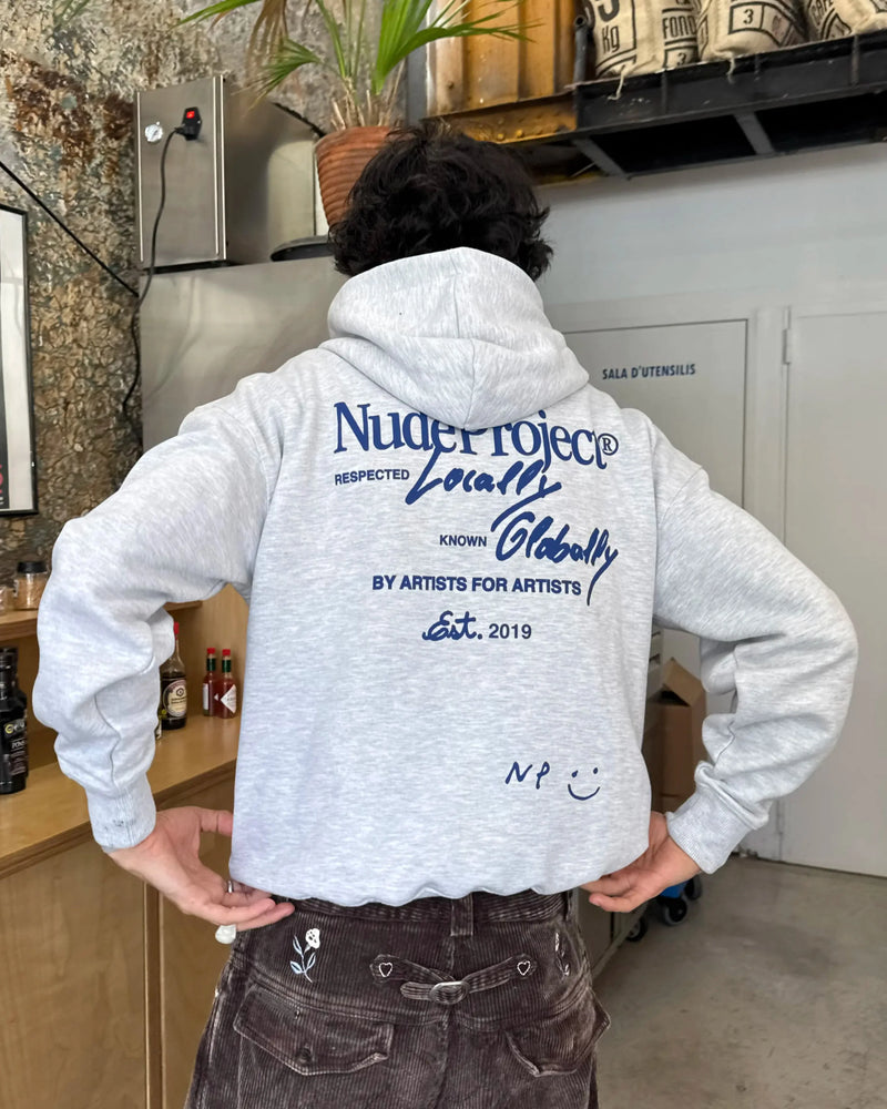 Global Soon Zip-Up Hoodie Grey