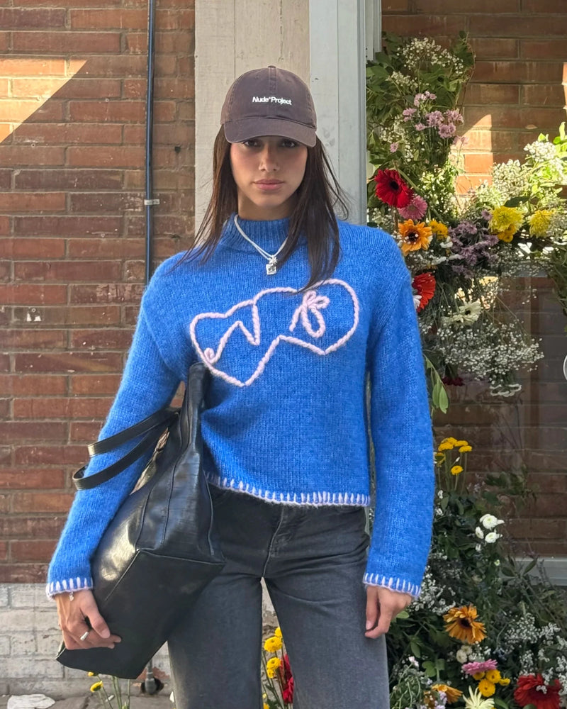 Kitty Knit Sweater Blue
