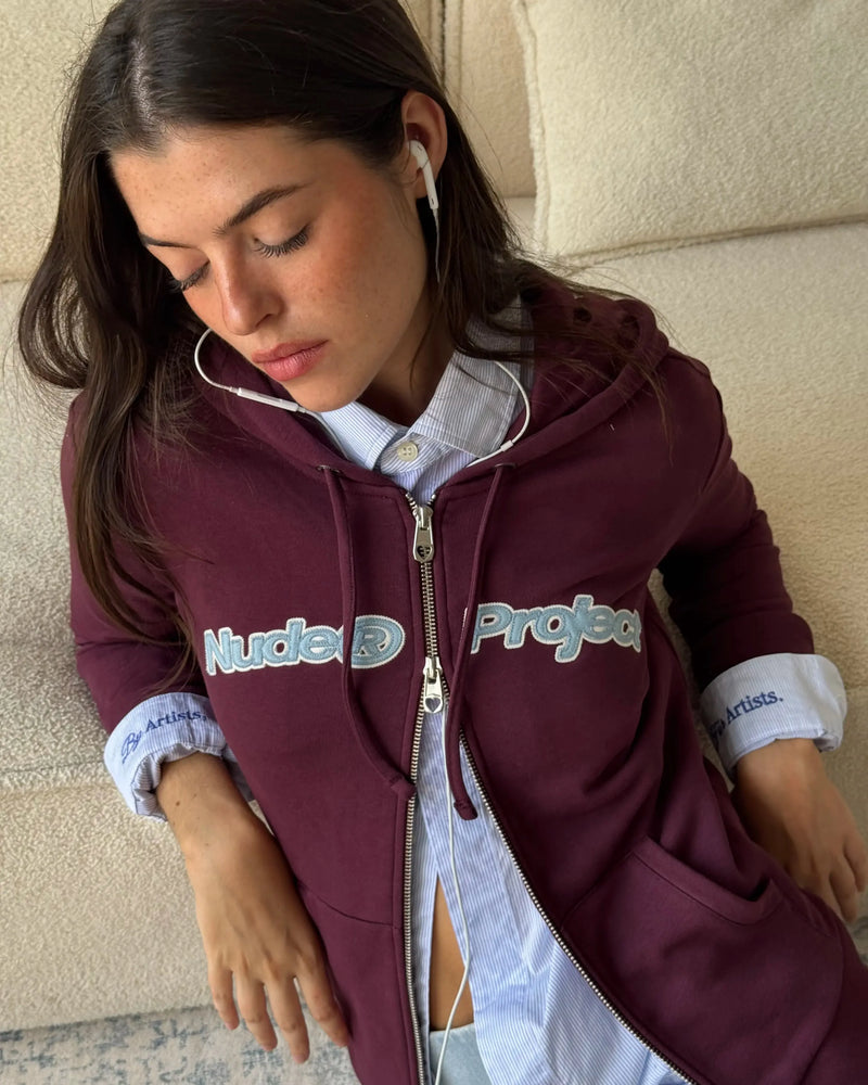 Margarita Zip-up Hoodie Burgundy