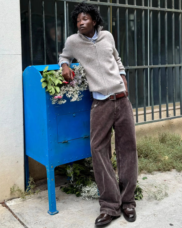 Sweet Knit Zip-up Cardigan Beige