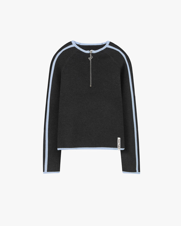 Suave Quarter-Zip Knit Grey