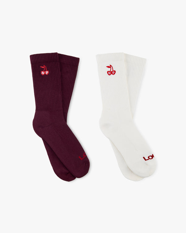Leyre Socks Burgundy/Ivory