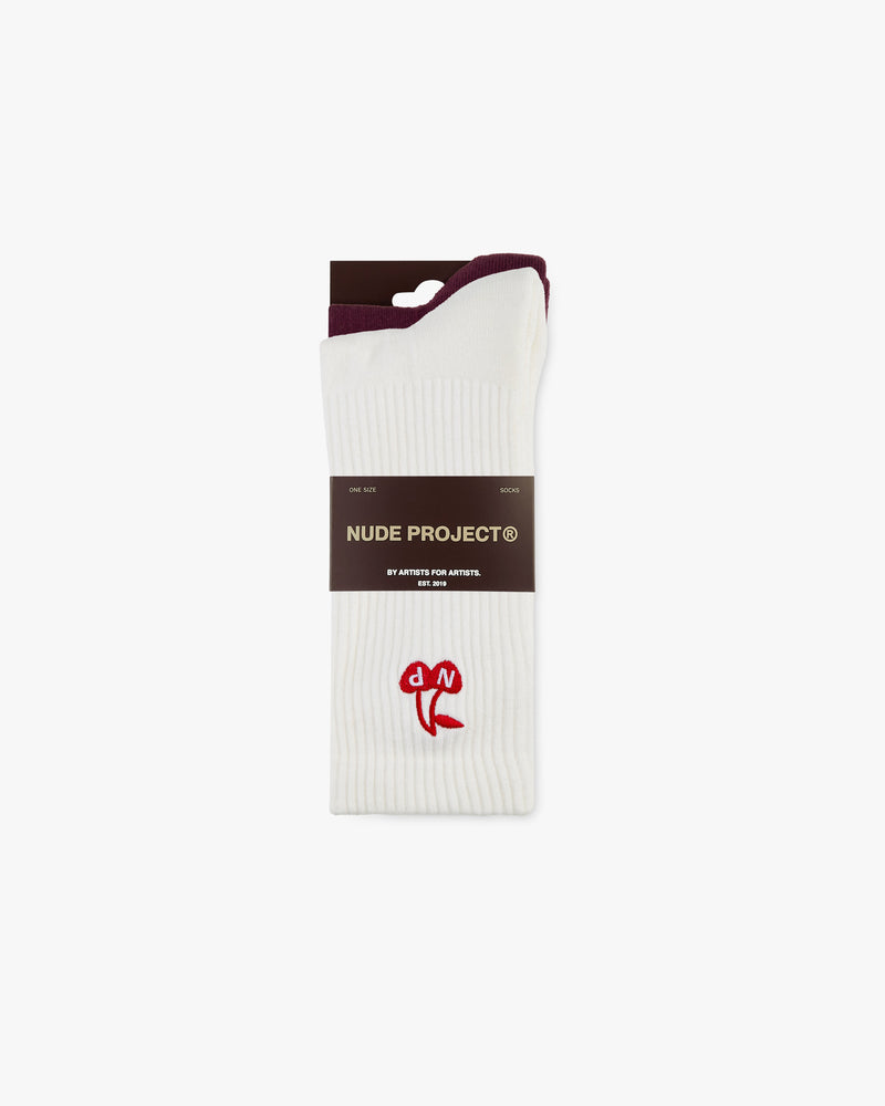 Leyre Socks Burgundy/Ivory