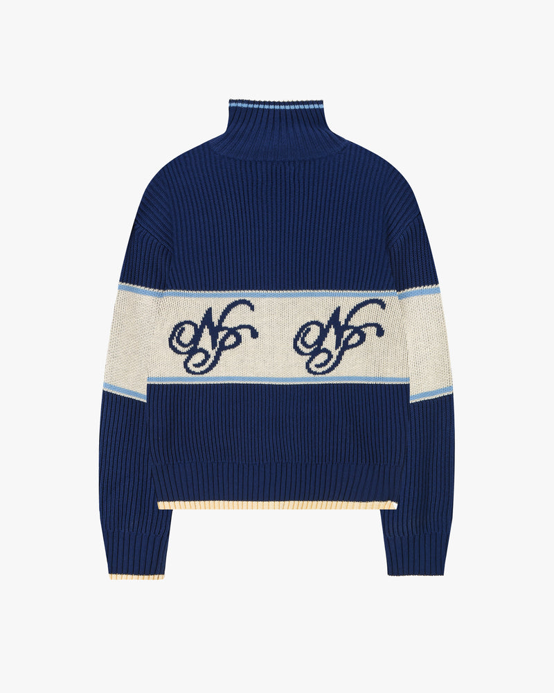 Voyage Zip-Up Knit Blue