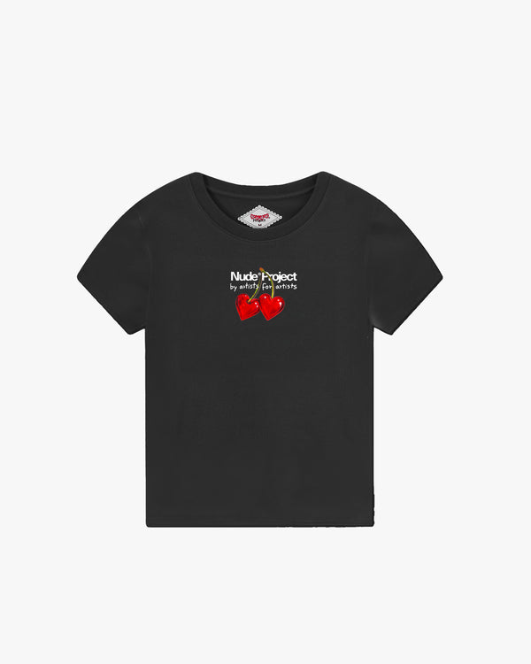 Juicy Cherry Baby Tee Black