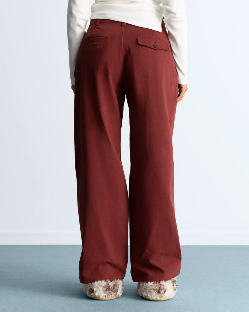 Vinyl Chino Pants Burgundy