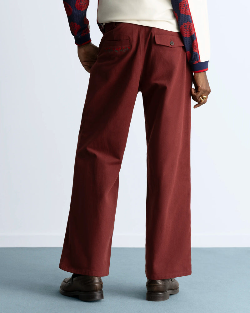 Vinyl Chino Pants Burgundy