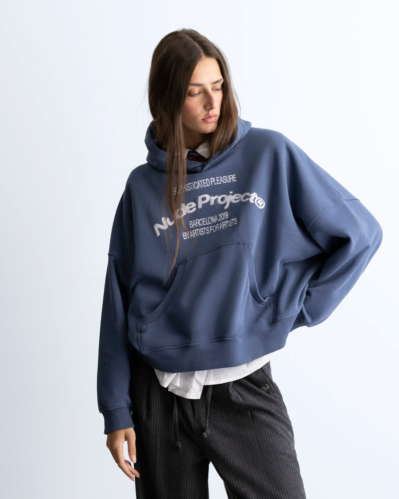 Liberty Boxy Hoodie Blue