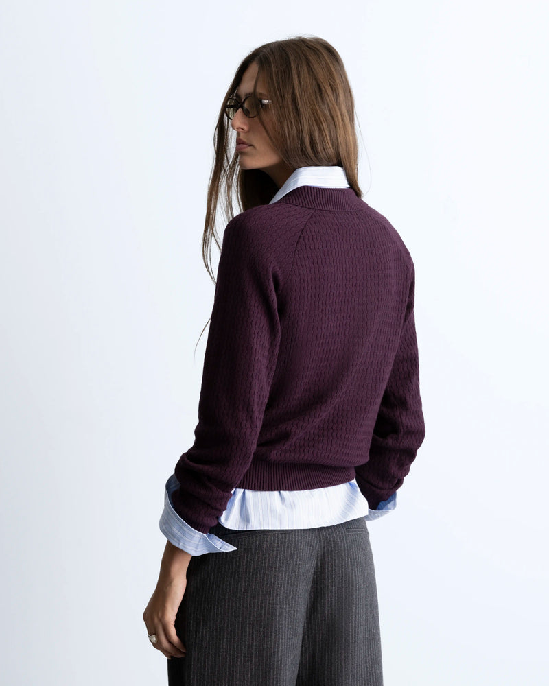 Elegant Knit Polo Burgundy