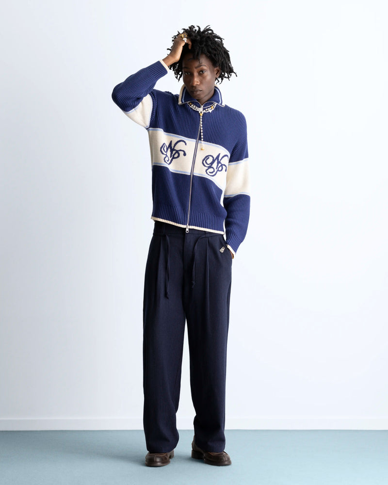 Voyage Zip-Up Knit Blue