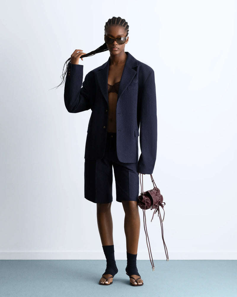 Oyster Leather Bag Berry