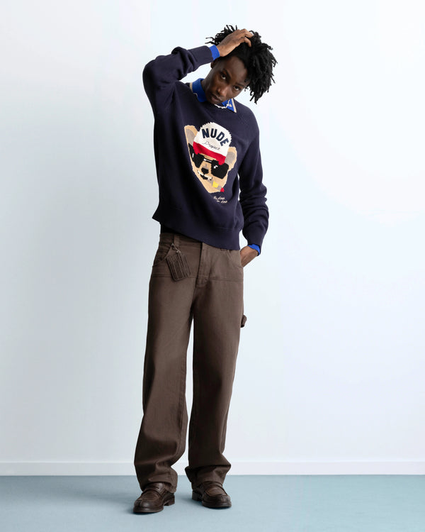 Teddy Knit Sweater Blue