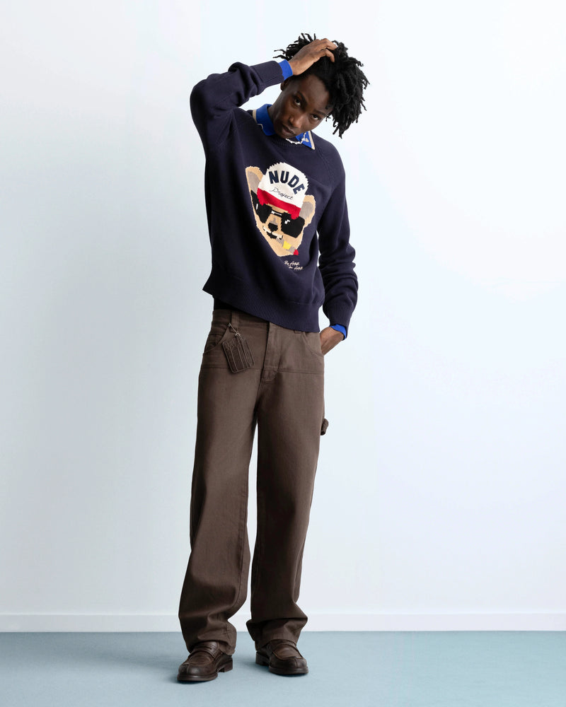 Teddy Knit Sweater Blue