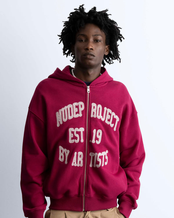 Gravity Zip-Up Hoodie Burgundy