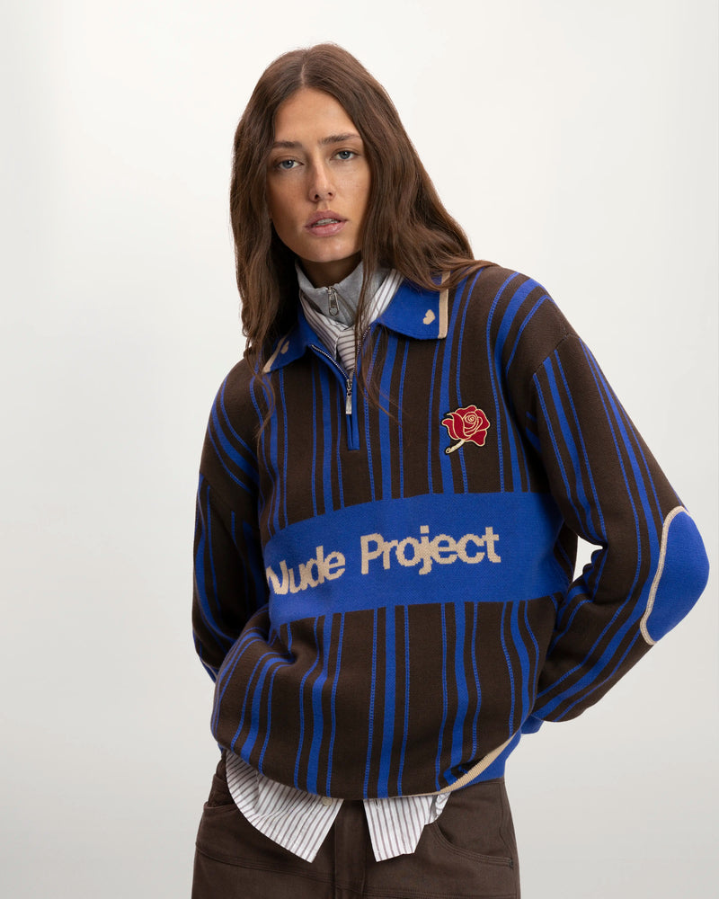 Legend Football Knit Polo Blue