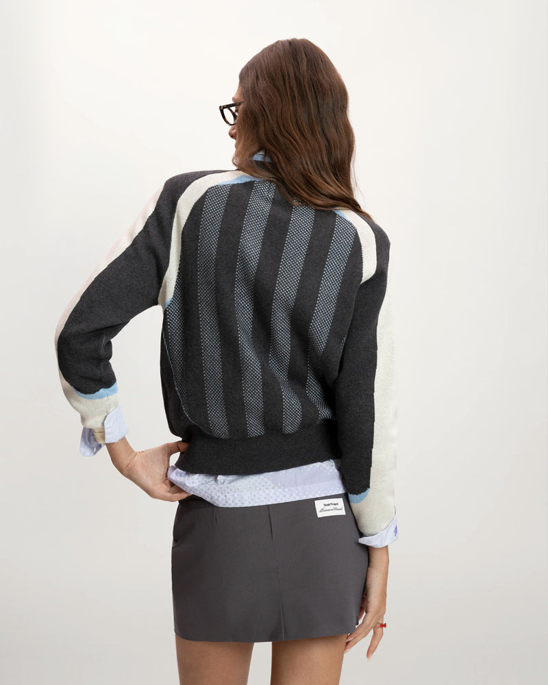 Grass Football Knit Sweater Grey