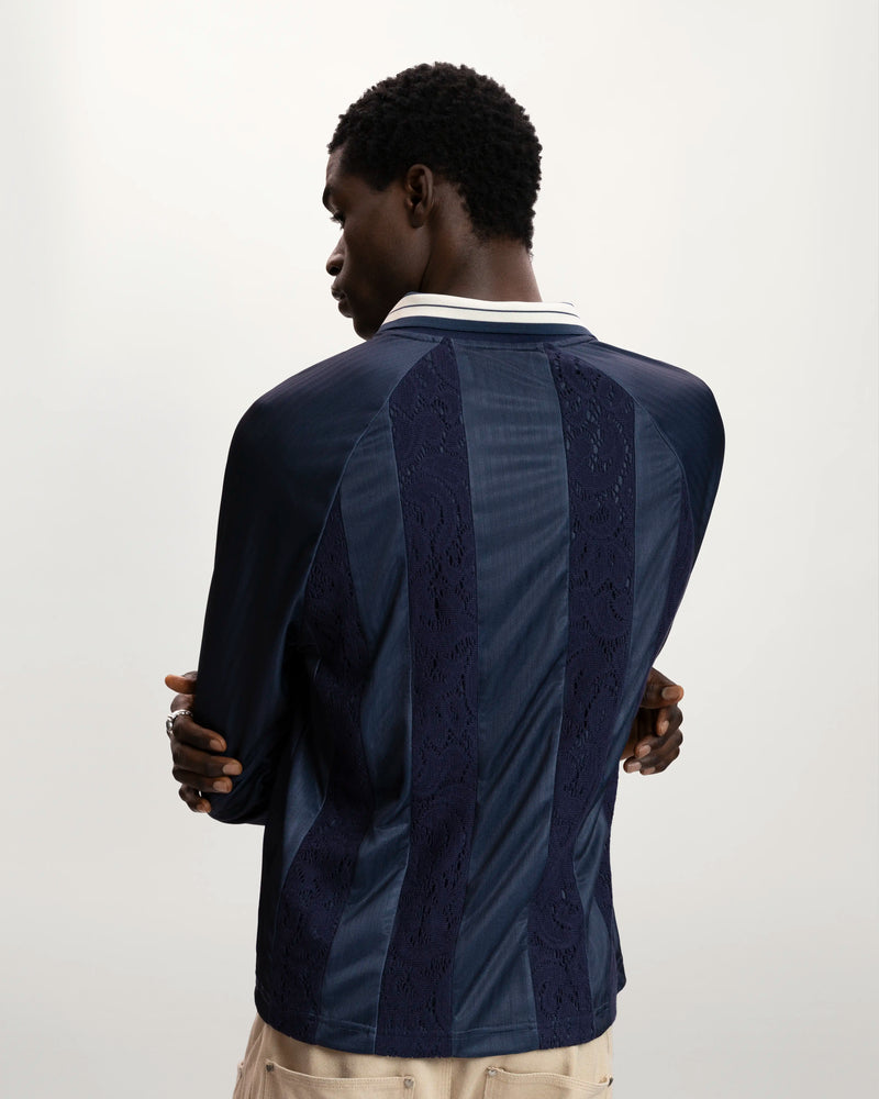 Lace Football Long-Sleeve Tee Navy