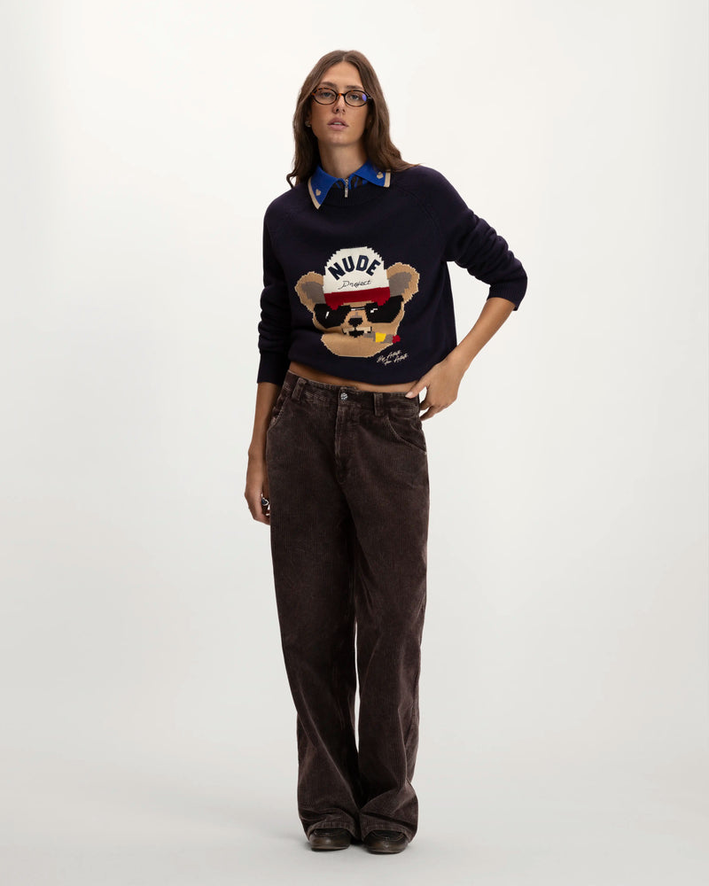 Teddy Knit Sweater Blue