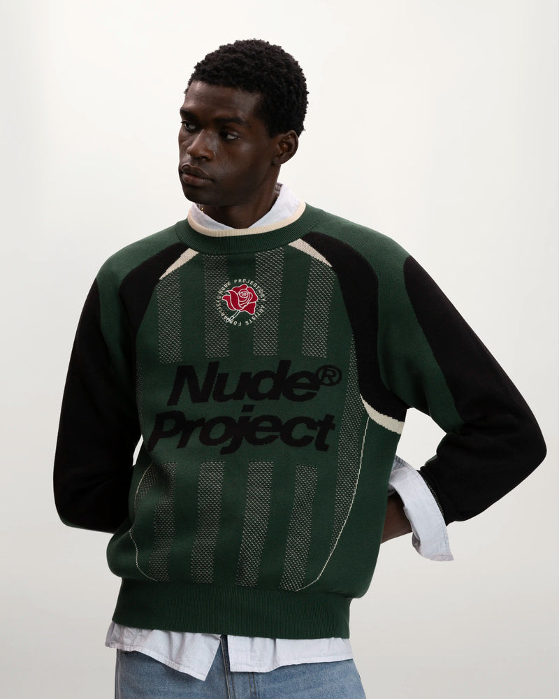 Grass Football Knit Sweater Green