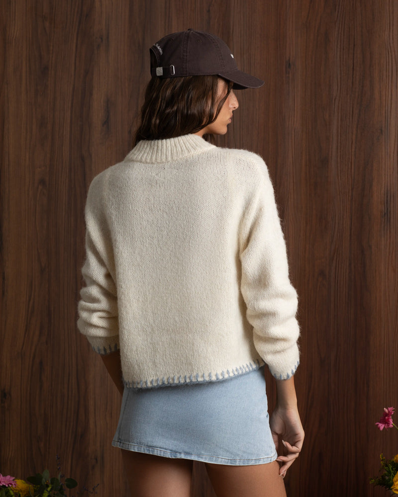 Kitty Knit Sweater White