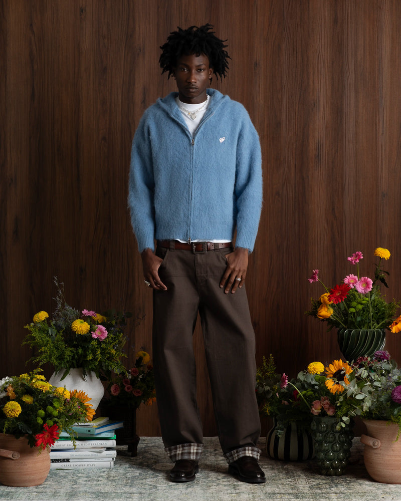 Alpachino Knit Zip-Up Hoodie Blue