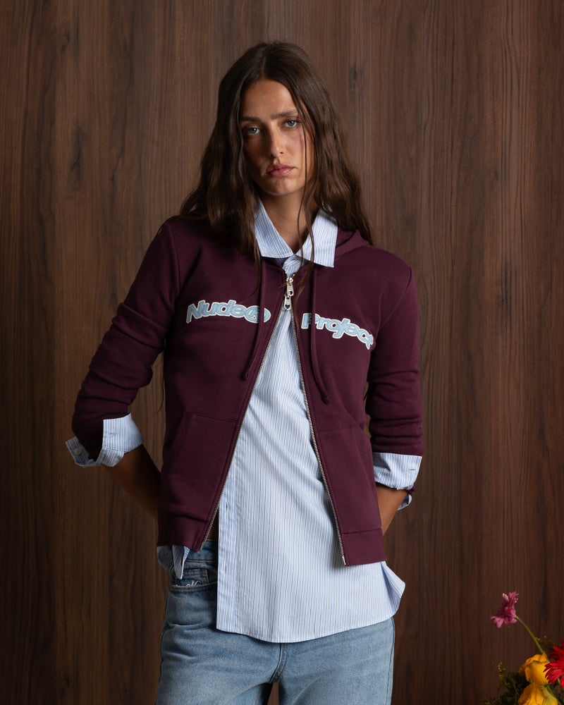 Margarita Zip-up Hoodie Burgundy