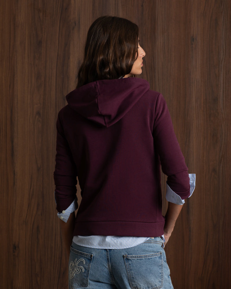 Margarita Zip-up Hoodie Burgundy