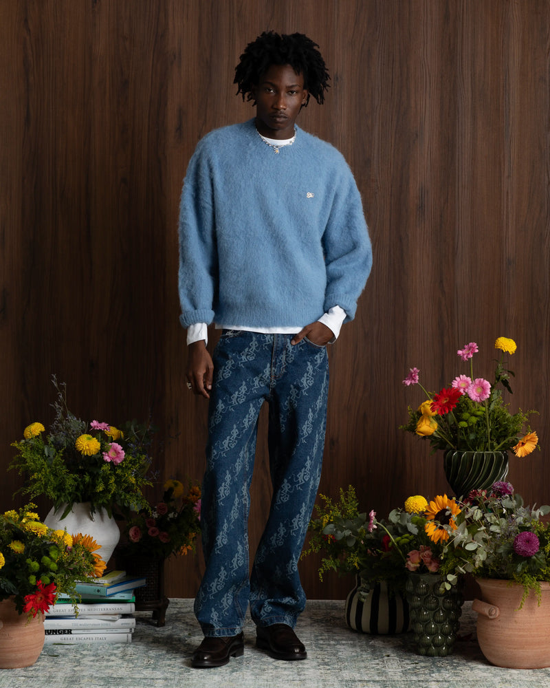 Alpaca Knit Sweater Blue