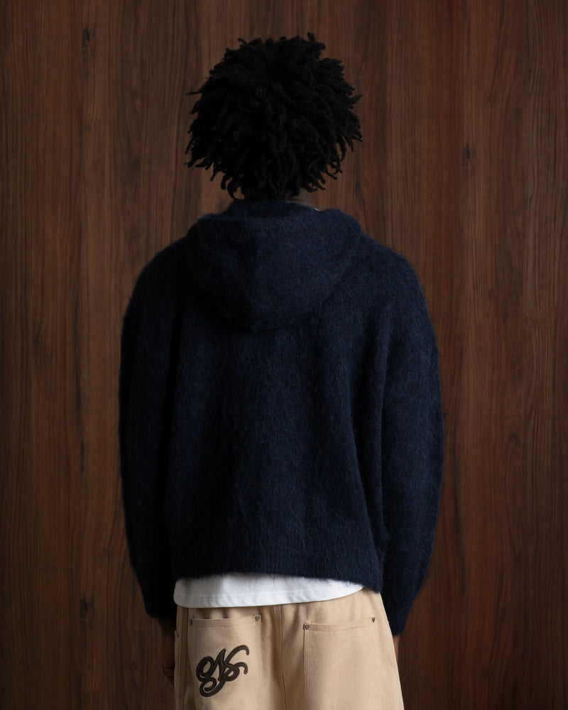 Alpachino Knit Zip-Up Hoodie Navy