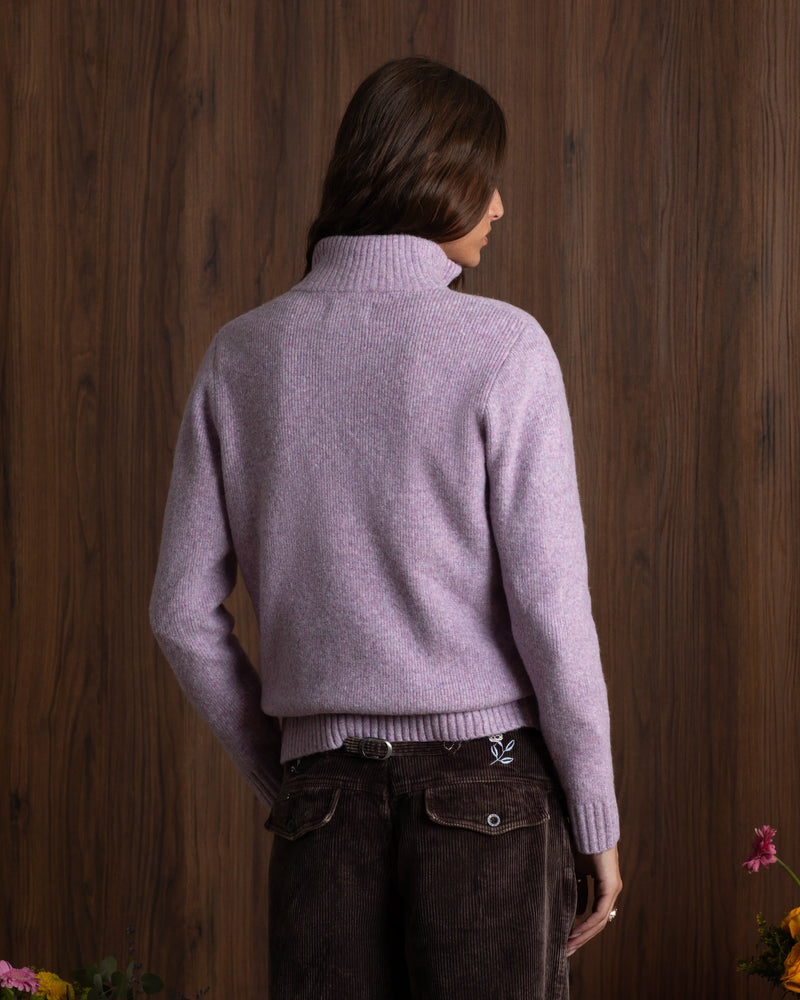 Sweet Knit Zip-up Cardigan Lilac