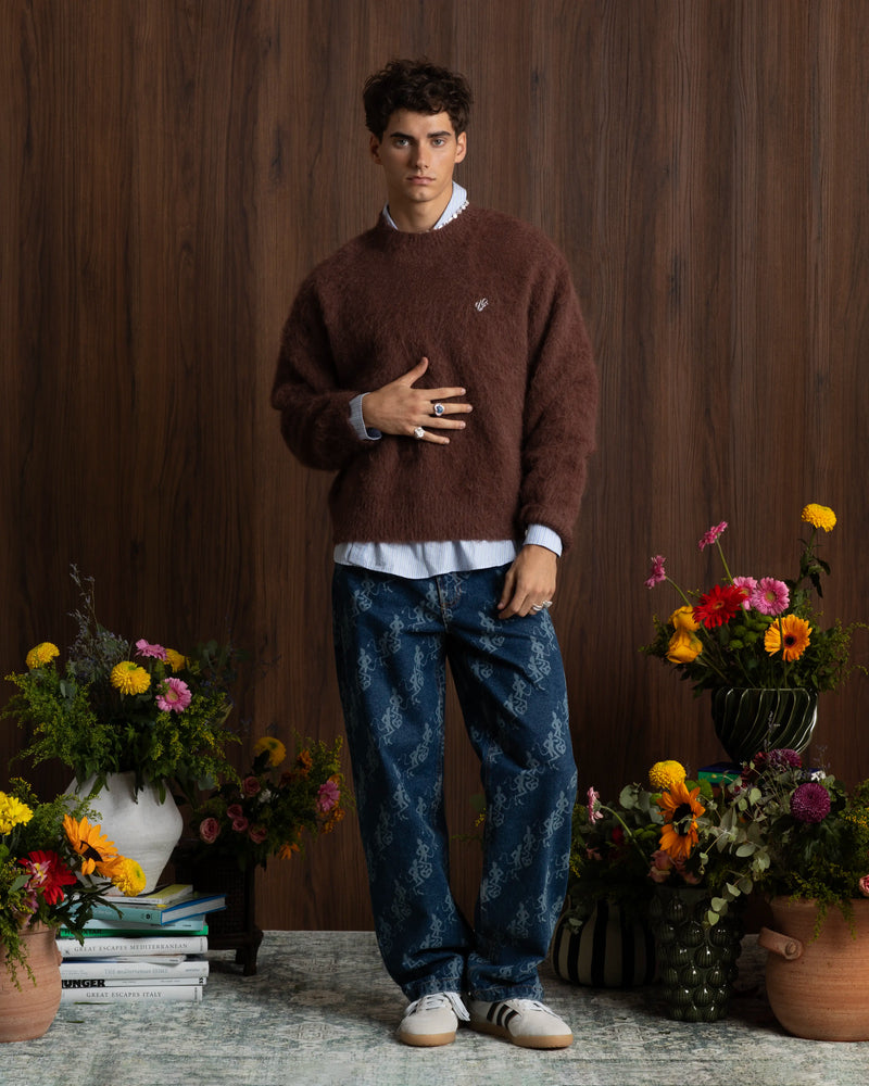 Alpaca Knit Sweater Brown