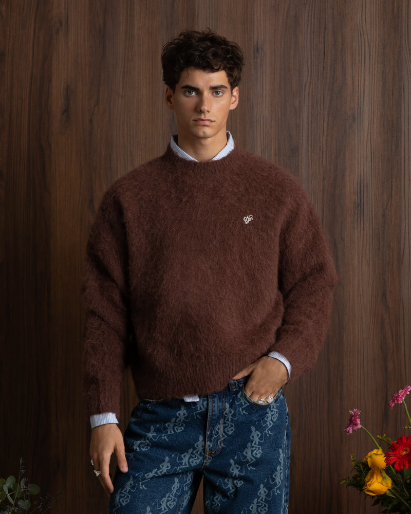 Alpaca Knit Sweater Brown