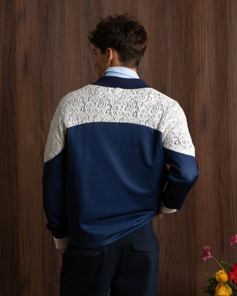 Baller Neck Long-Sleeve Tee Navy