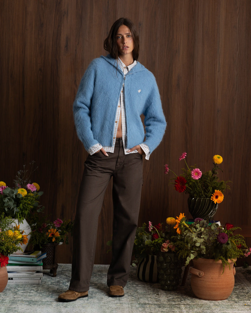 Alpachino Knit Zip-Up Hoodie Blue