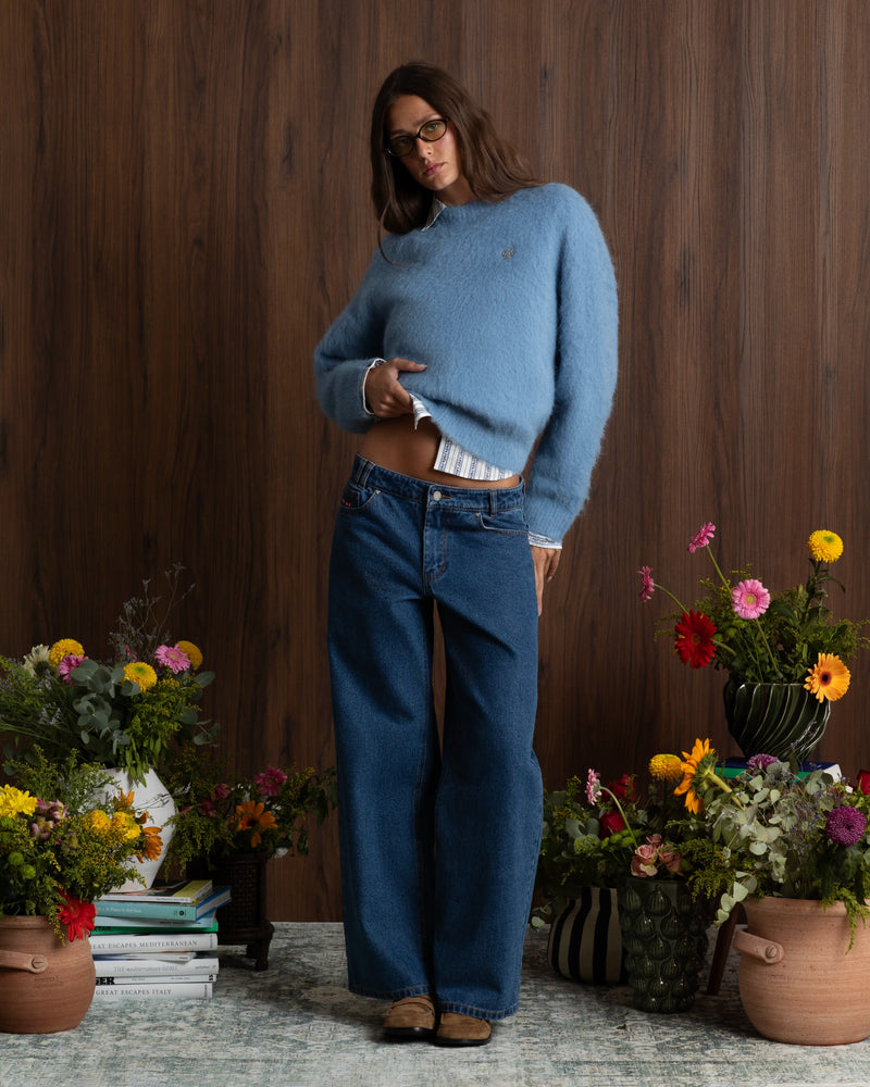 Alpaca Knit Sweater Blue
