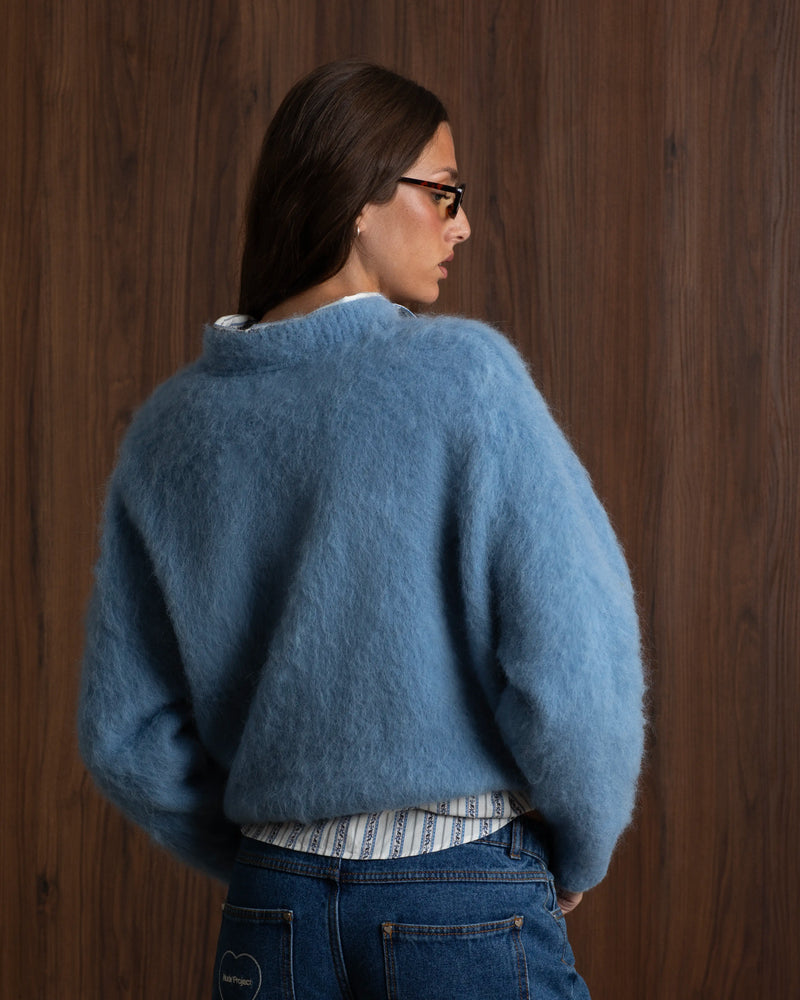 Alpaca Knit Sweater Blue