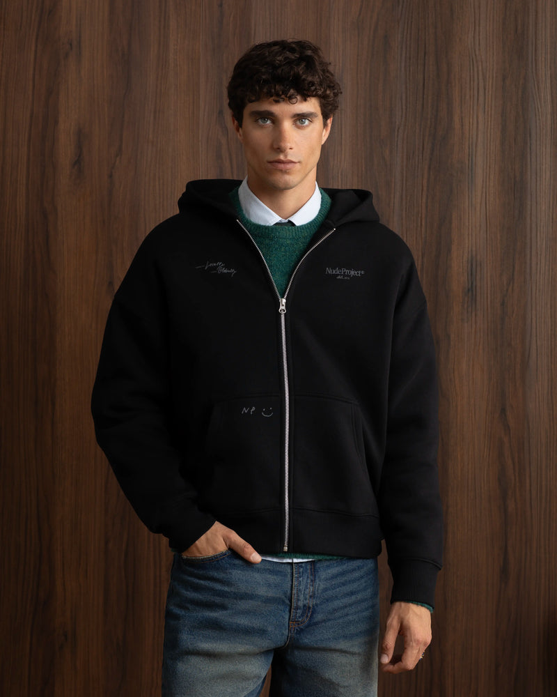 Global Soon Zip-Up Hoodie Black