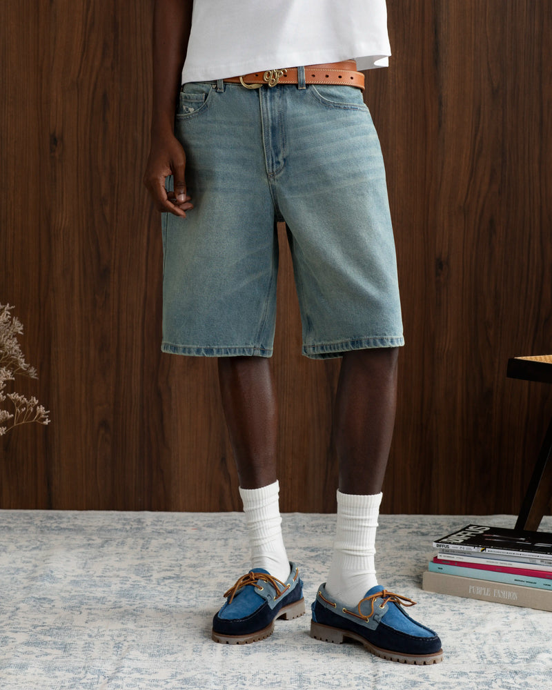 Basic Denim Shorts Sand Wash