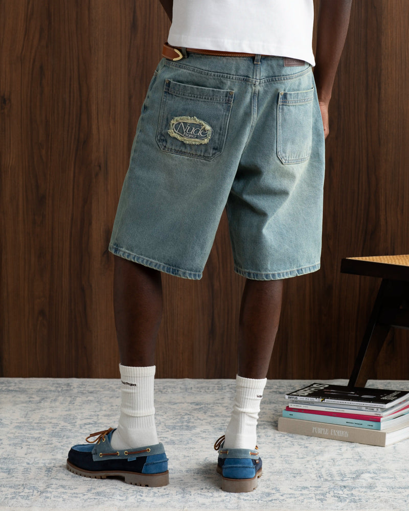 Basic Denim Shorts Sand Wash