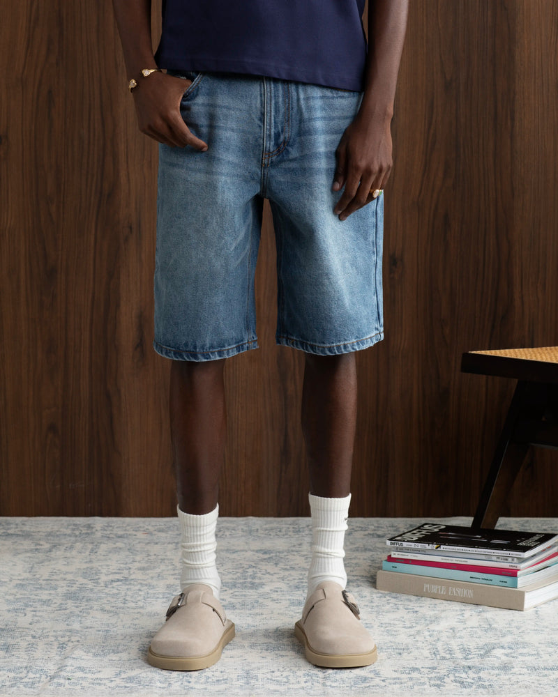 Basic Denim Shorts Blue