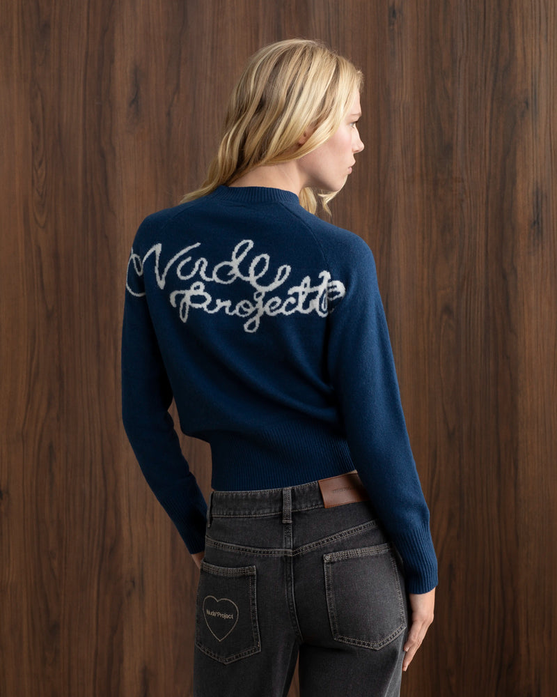 Busy Knit Sweater Navy