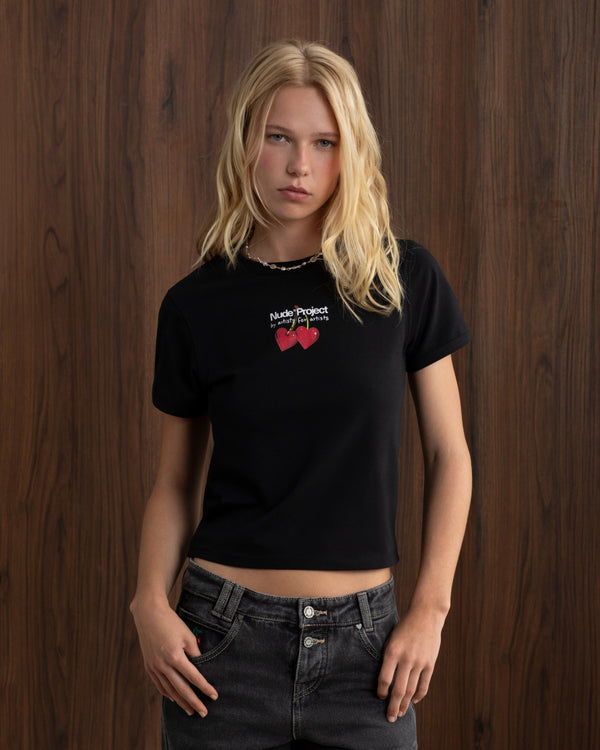 Juicy Cherry Baby Tee Black