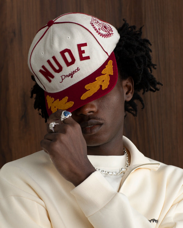 Nude Varsity Cap Red