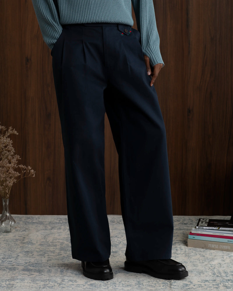 Vinyl Chino Pants Navy