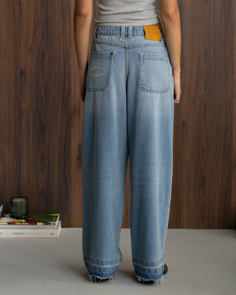 Old Baggy Denim Fantasy Jewel Flowers