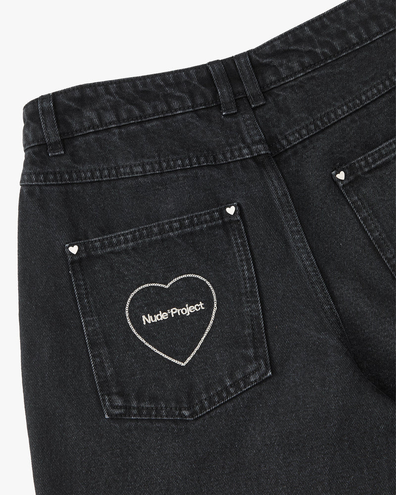 Old Baggy Woman Jeans Black